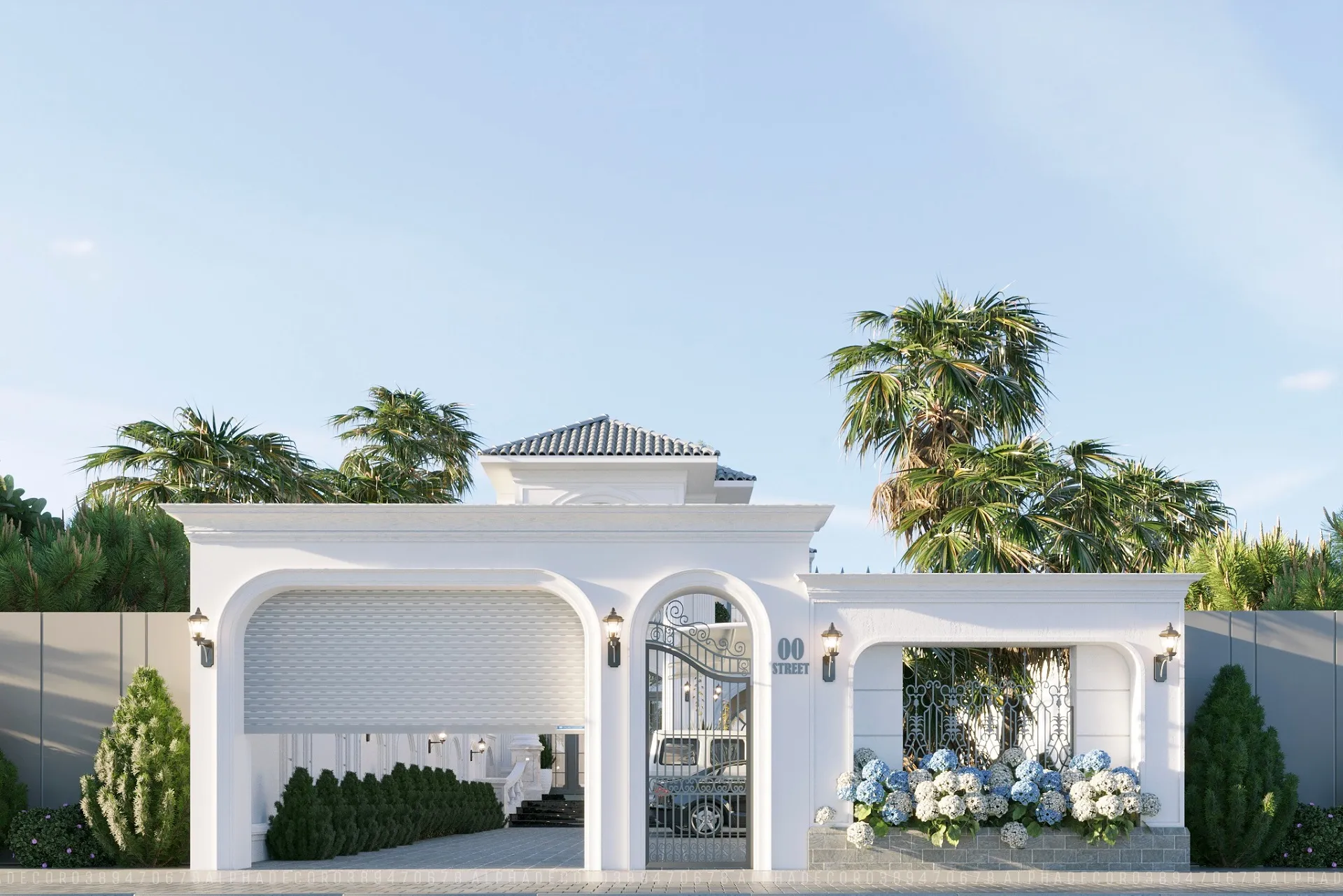 mẫu cổng sắt mỹ thuật nhà biệt thự