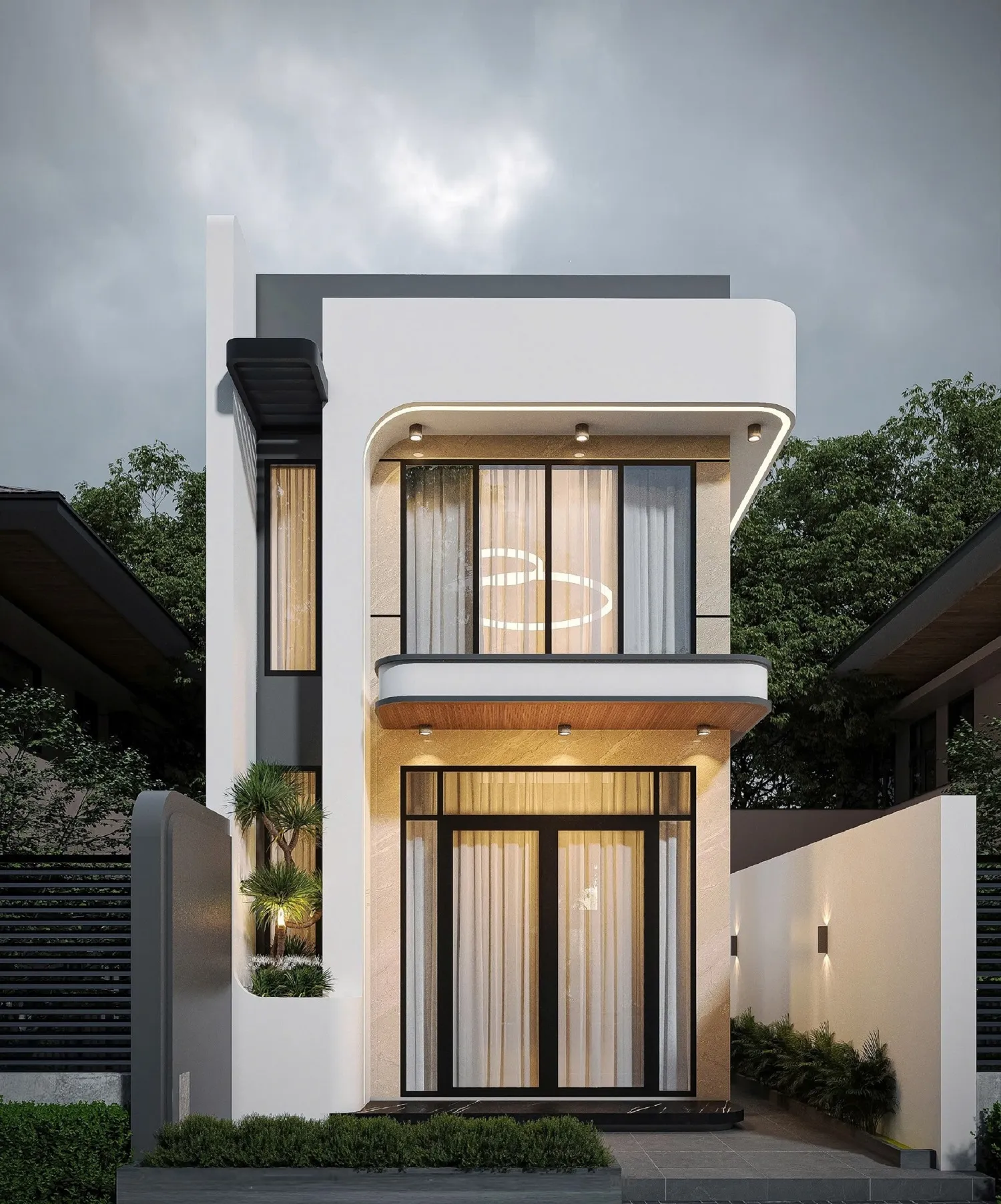 mẫu nhà ống 2 tầng hiện đại sang trọng 1