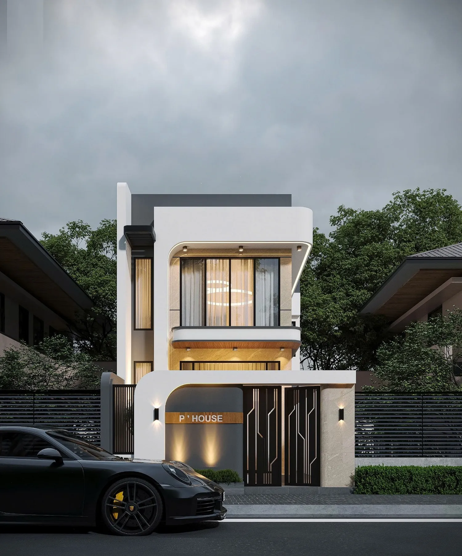 mẫu nhà ống 2 tầng hiện đại sang trọng