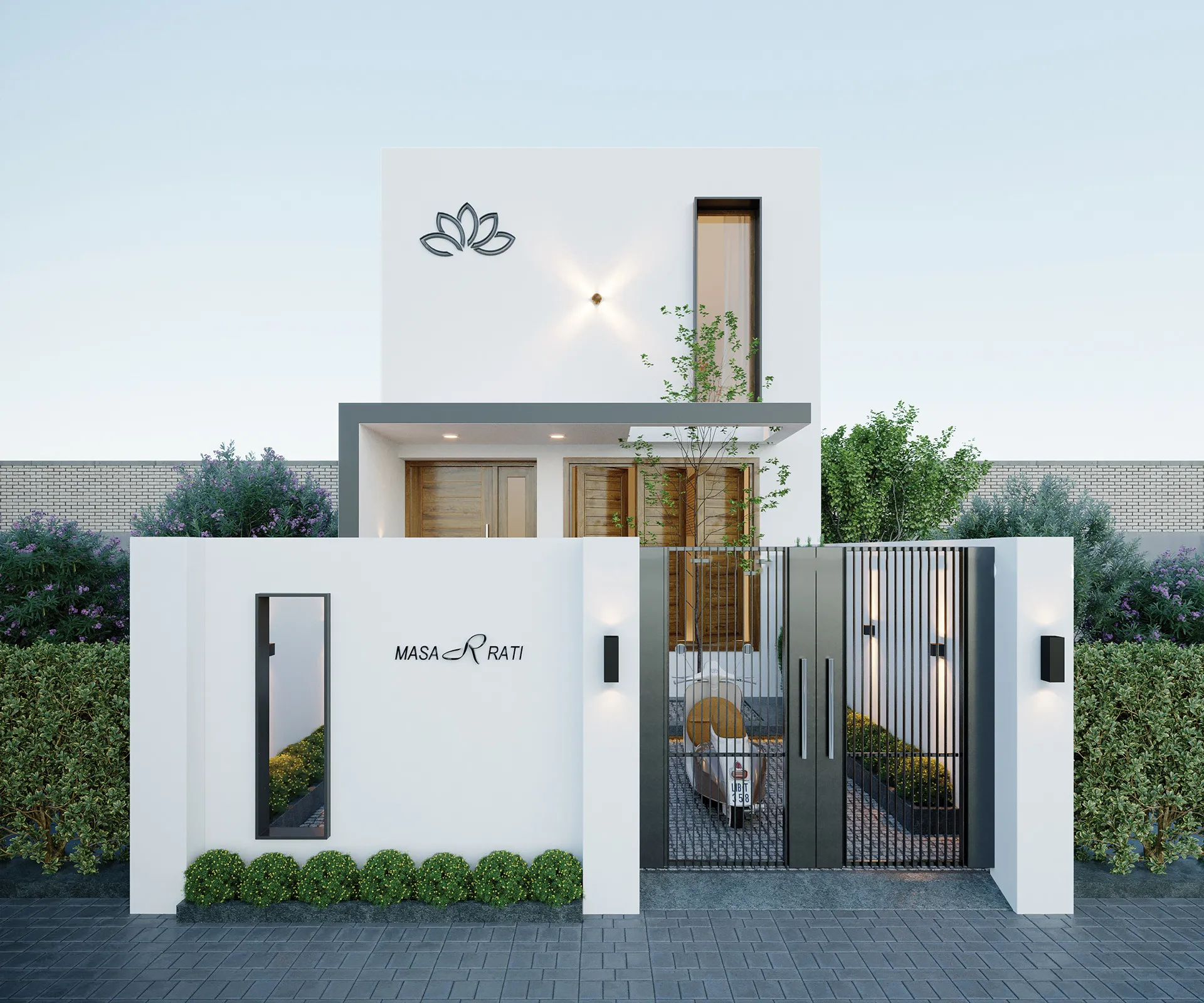 mẫu nhà ống 2 tầng kết hợp kinh doanh spa