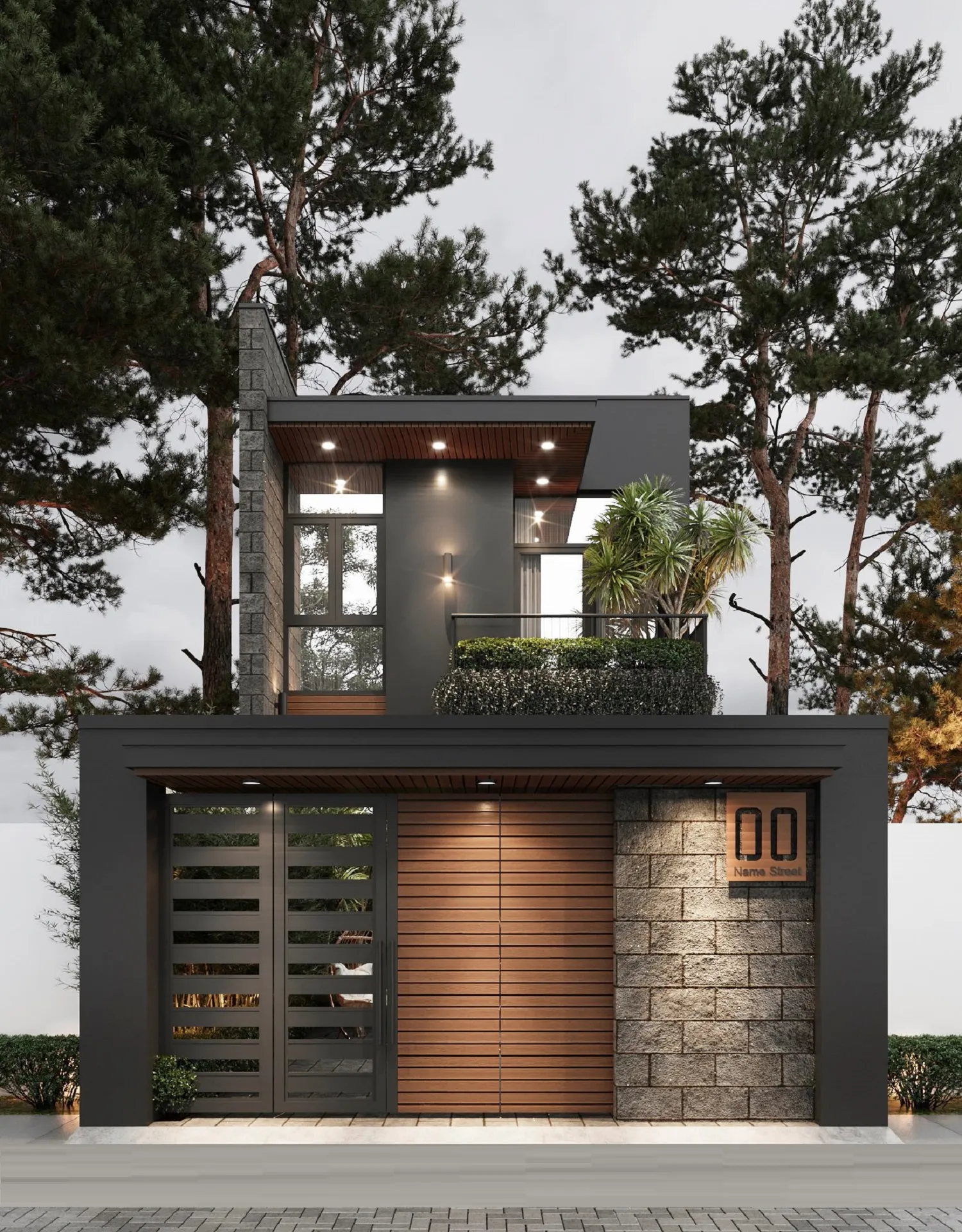 mẫu thiết kế nhà ống 2 tầng hiện đại sang trọng