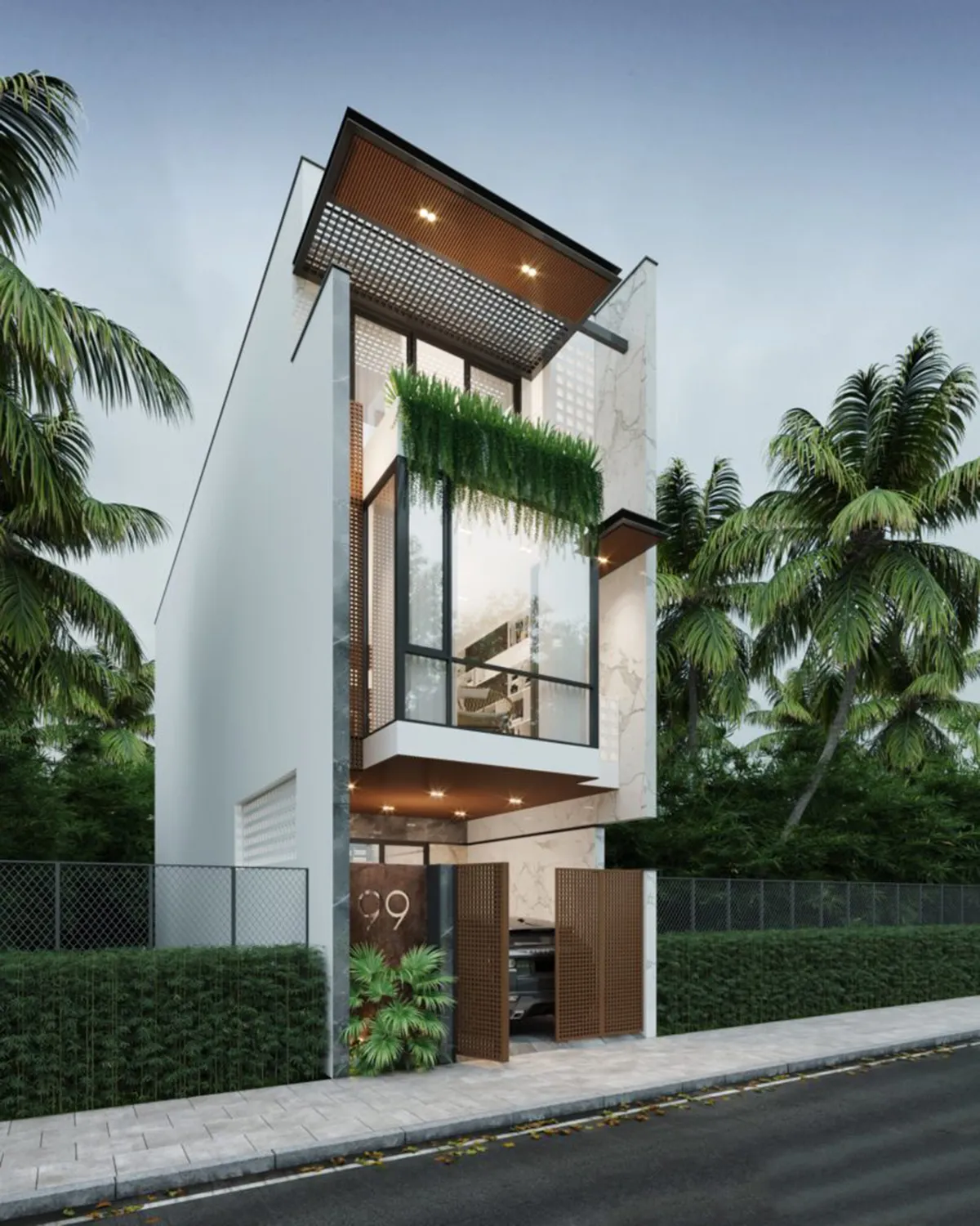 mẫu thiết kế nhà phố 3 tầng hiện đại 3 phòng ngủ 1