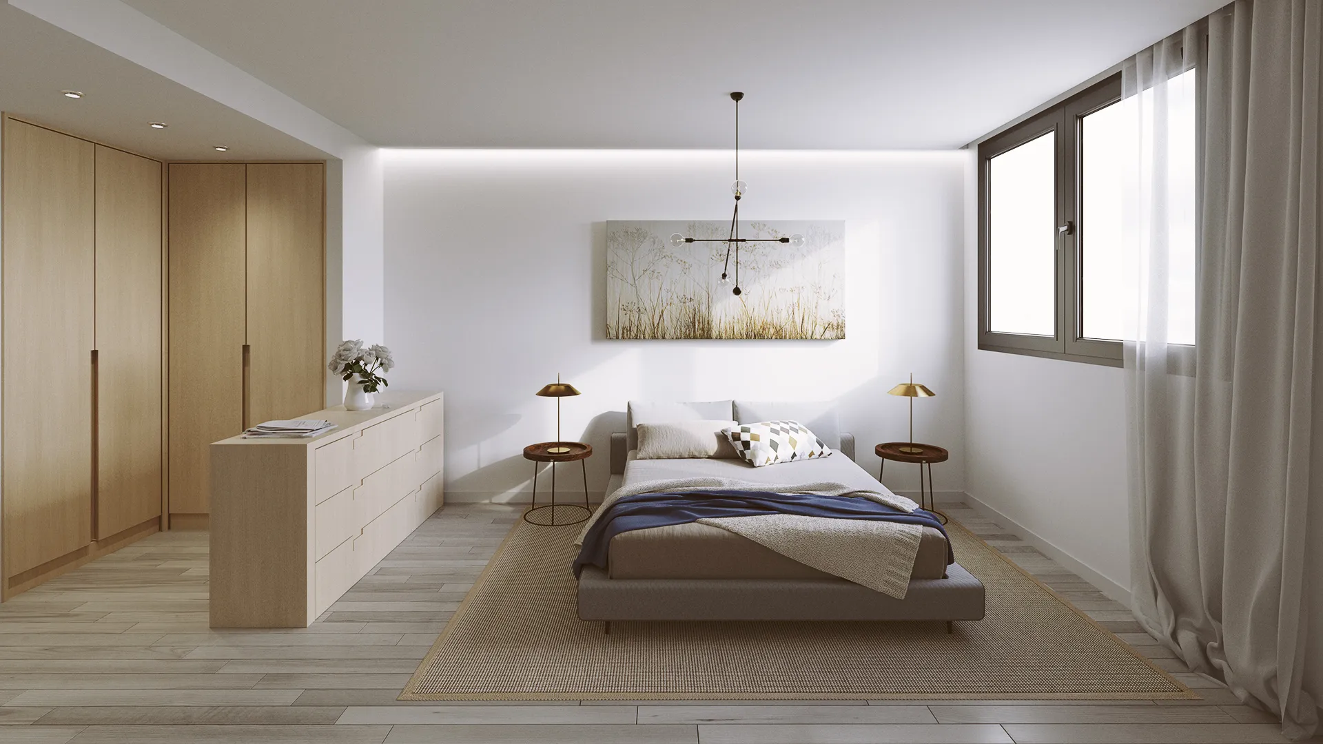 tận dụng ánh sáng tự nhiên trong không gian phòng ngủ