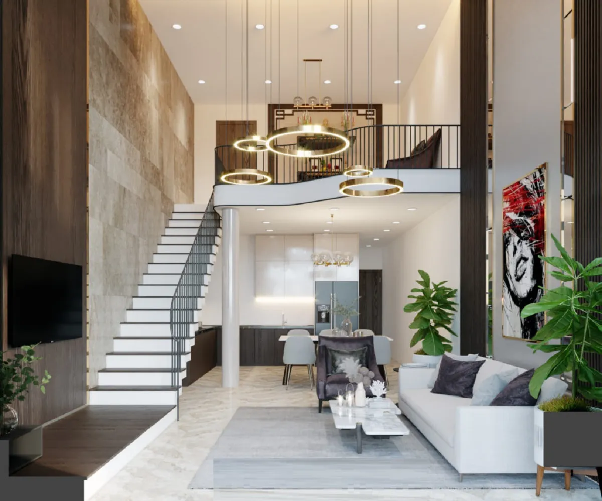 thiết kế nhà cấp 4 có gác lửng