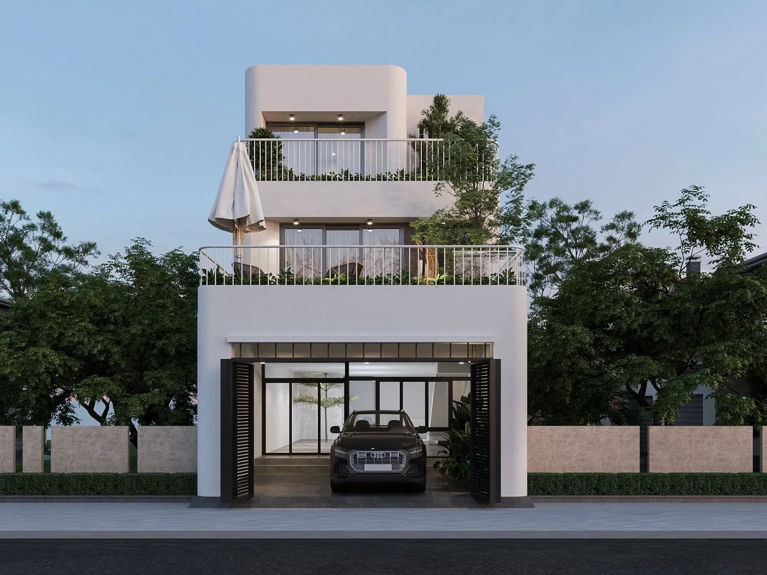 mẫu nhà phố 3 tầng 6m sang trọng