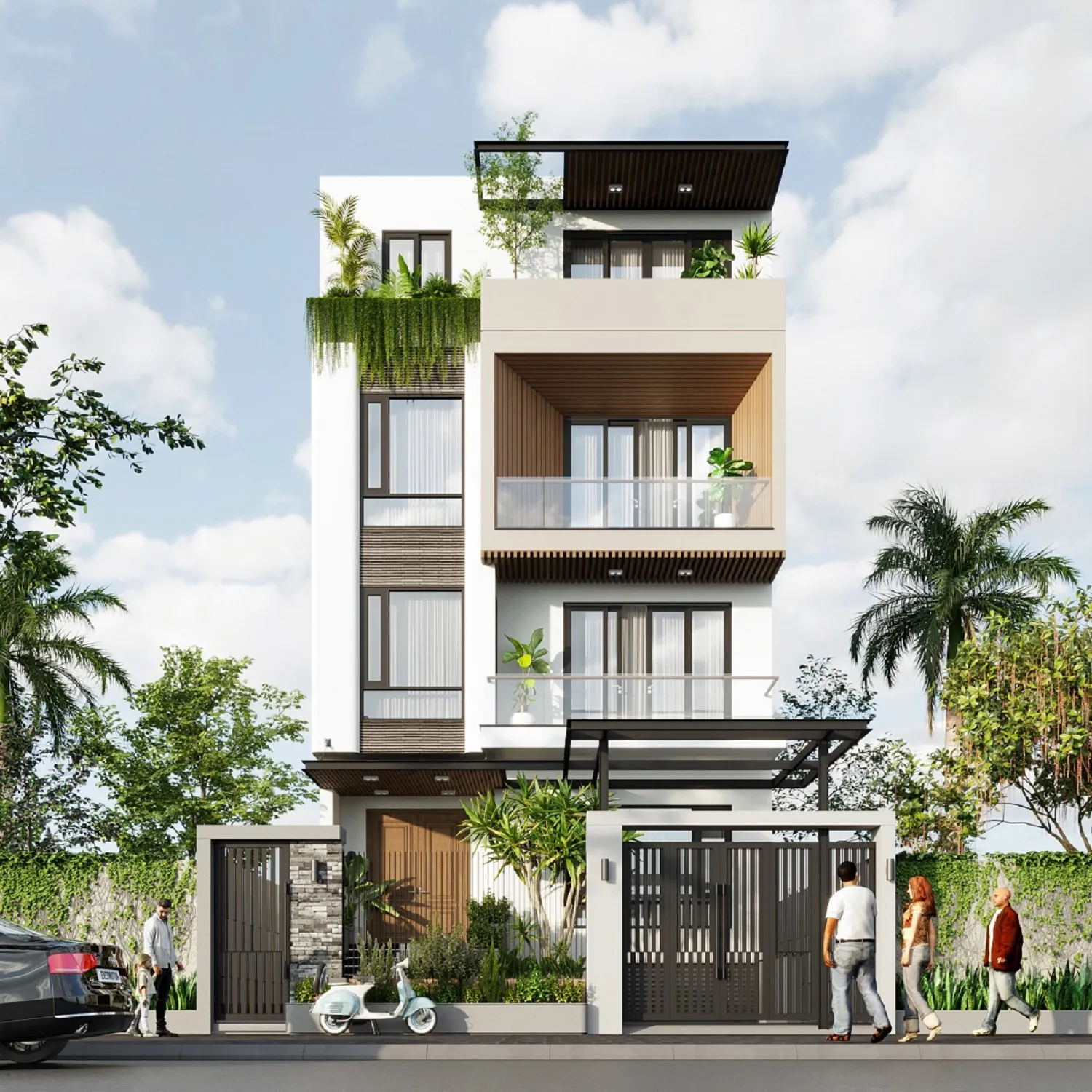 thiết kế nhà 4 tầng 6m tiện nghi 1
