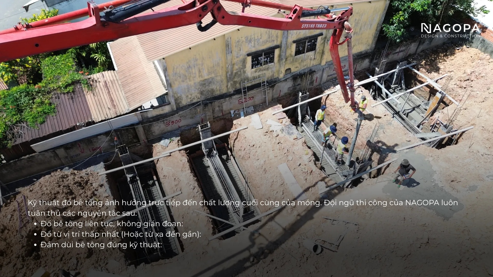 kỹ thuật đổ bê tông móng