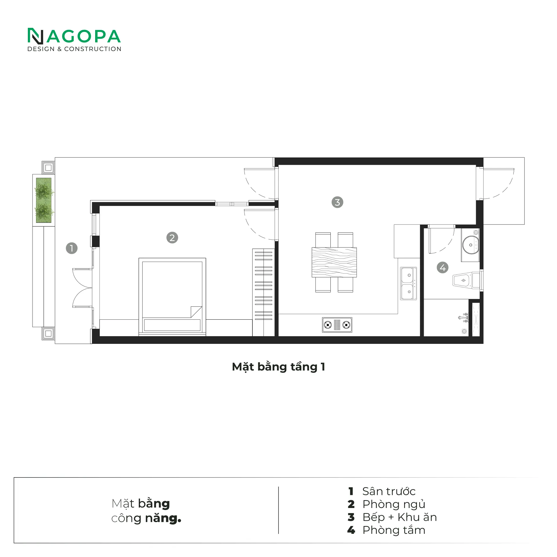 mặt bằng công năng cts house dầu tiếng