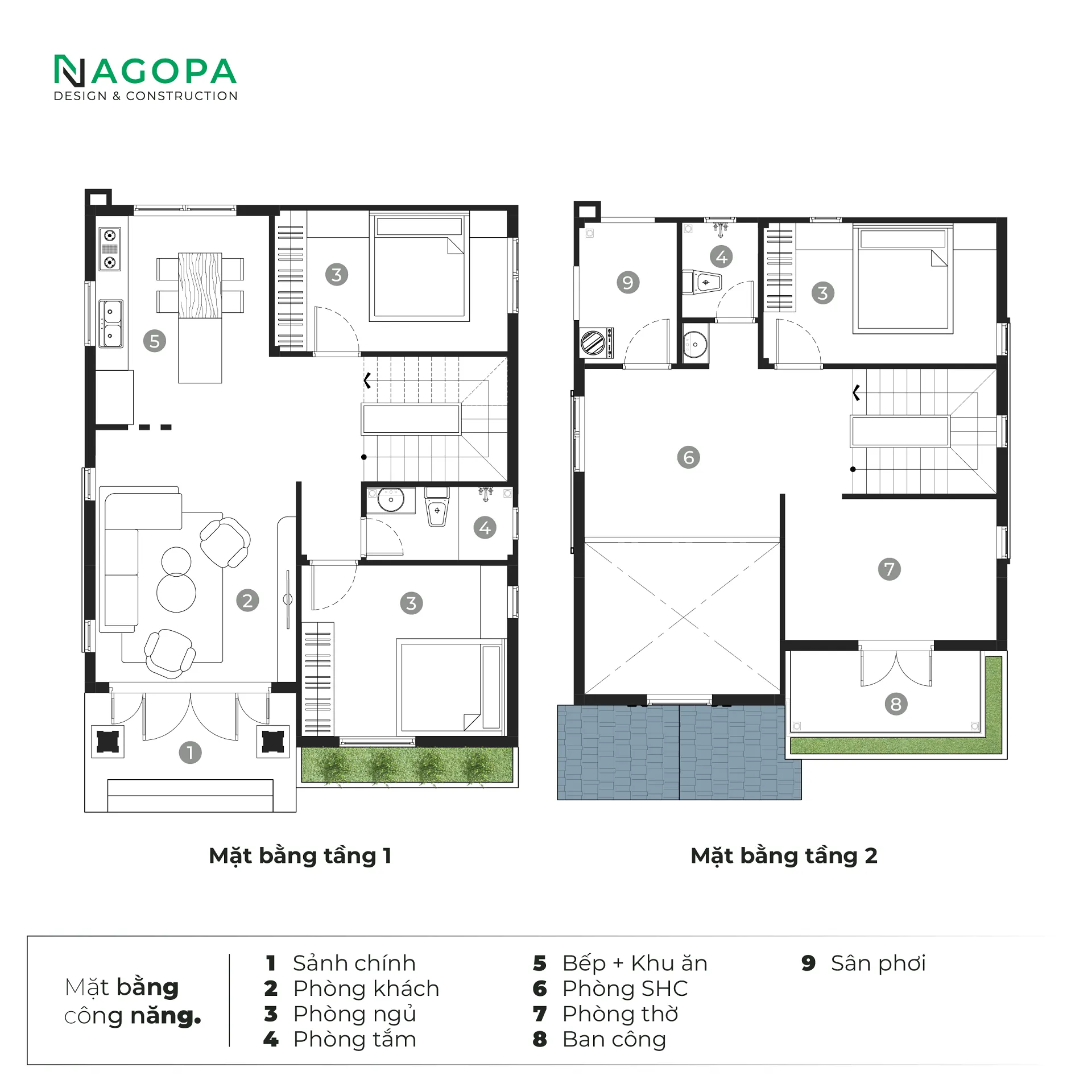 mặt bằng công năng vinhs house go2553