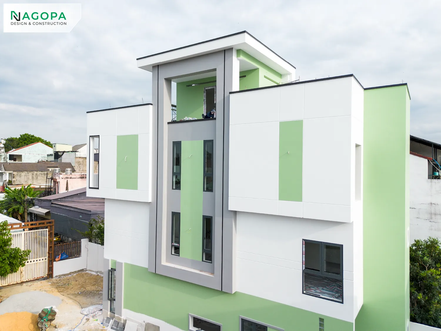 mặt tiền hong nhà phố 4 tầng HN'S HOUSE phú lợi hình ảnh thi công hoàn thiện 1