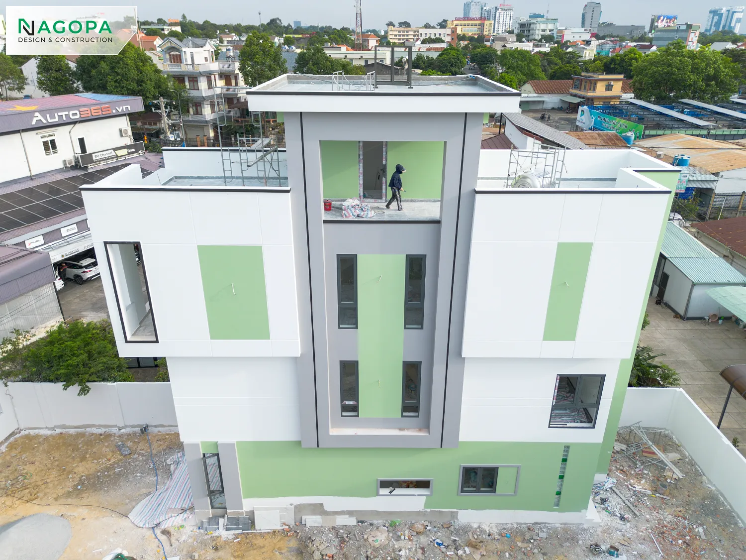 mặt tiền hong nhà phố 4 tầng HN'S HOUSE phú lợi hình ảnh thi công hoàn thiện