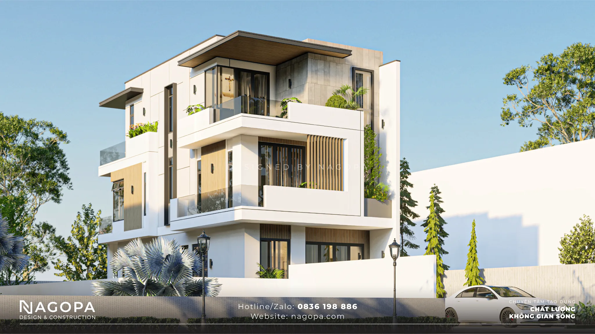 mẫu thiết kế biệt thự 3 tầng hiện đại 100m2 tối ưu công năng 1
