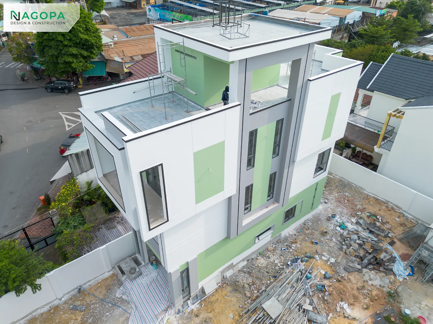 tiến độ xây dựng nhà phố 4 tầng HN'S HOUSE tại phú lợi do NAGOPA thực hiện