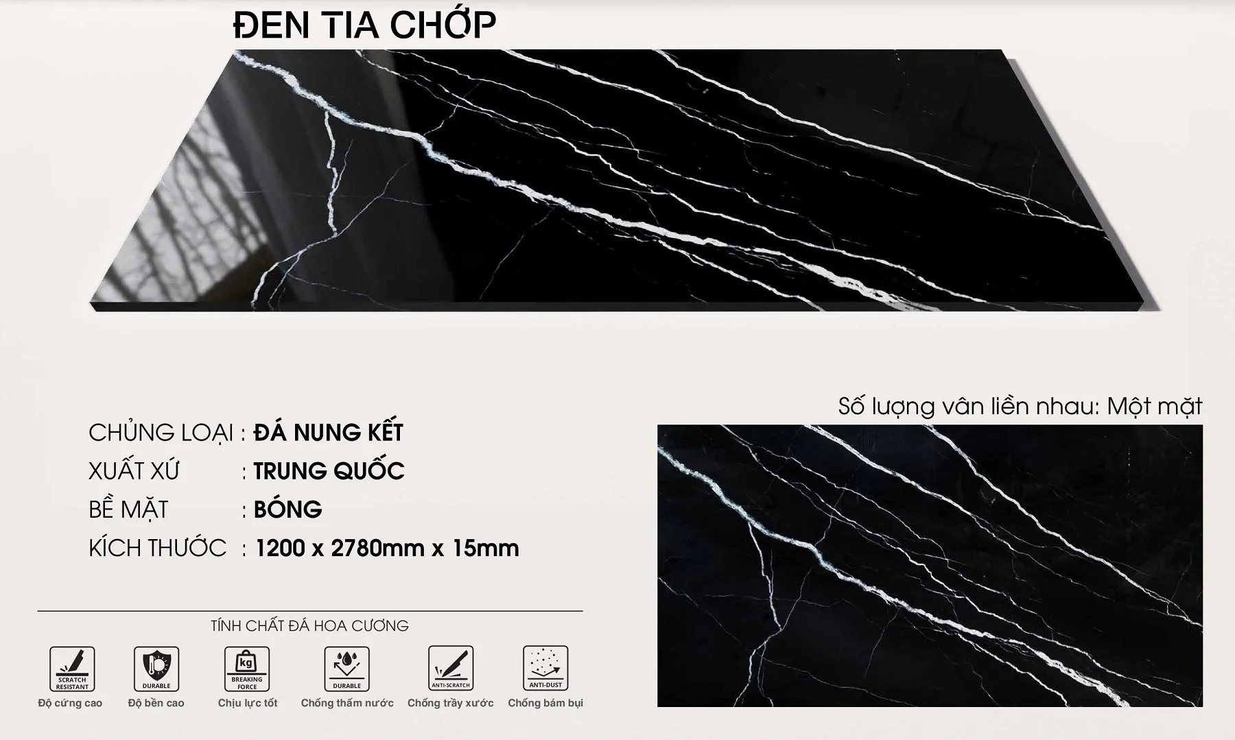 đá nung kết đen tia chớp