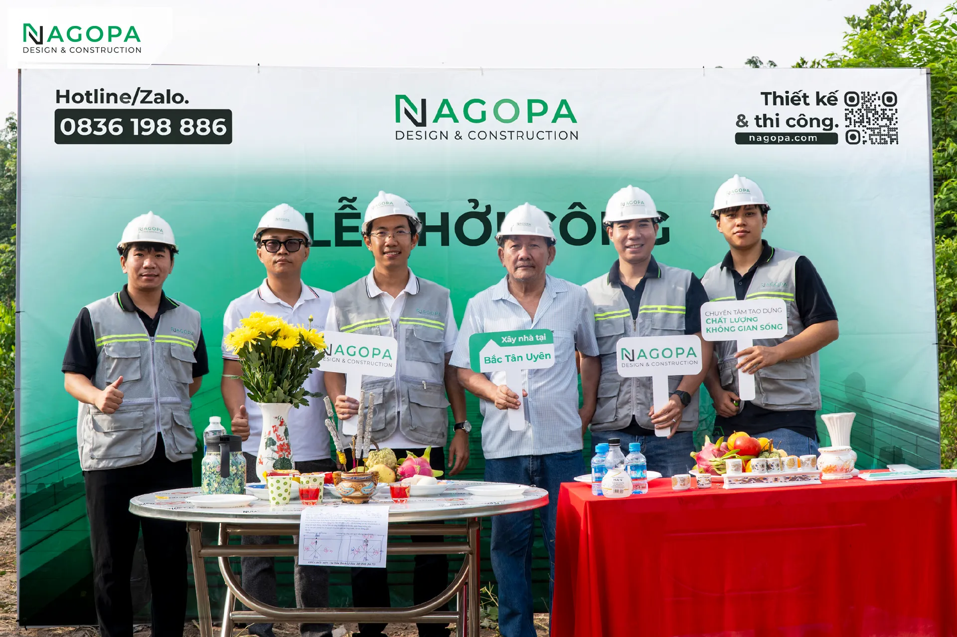 Gia chủ và NAGOPA khởi công xây dựng NT's House Bắc Tân Uyên.