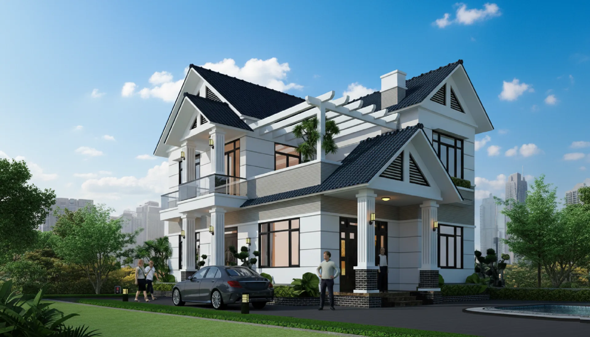 Biệt thự 2 tầng 120m2 mái thái