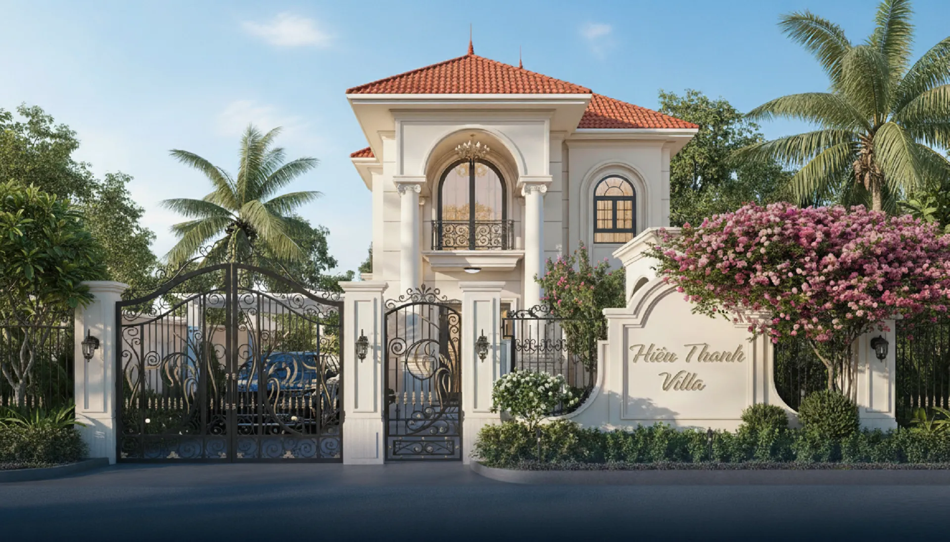 biệt thự 2 tầng 150m2 mái nhật tân cổ điển