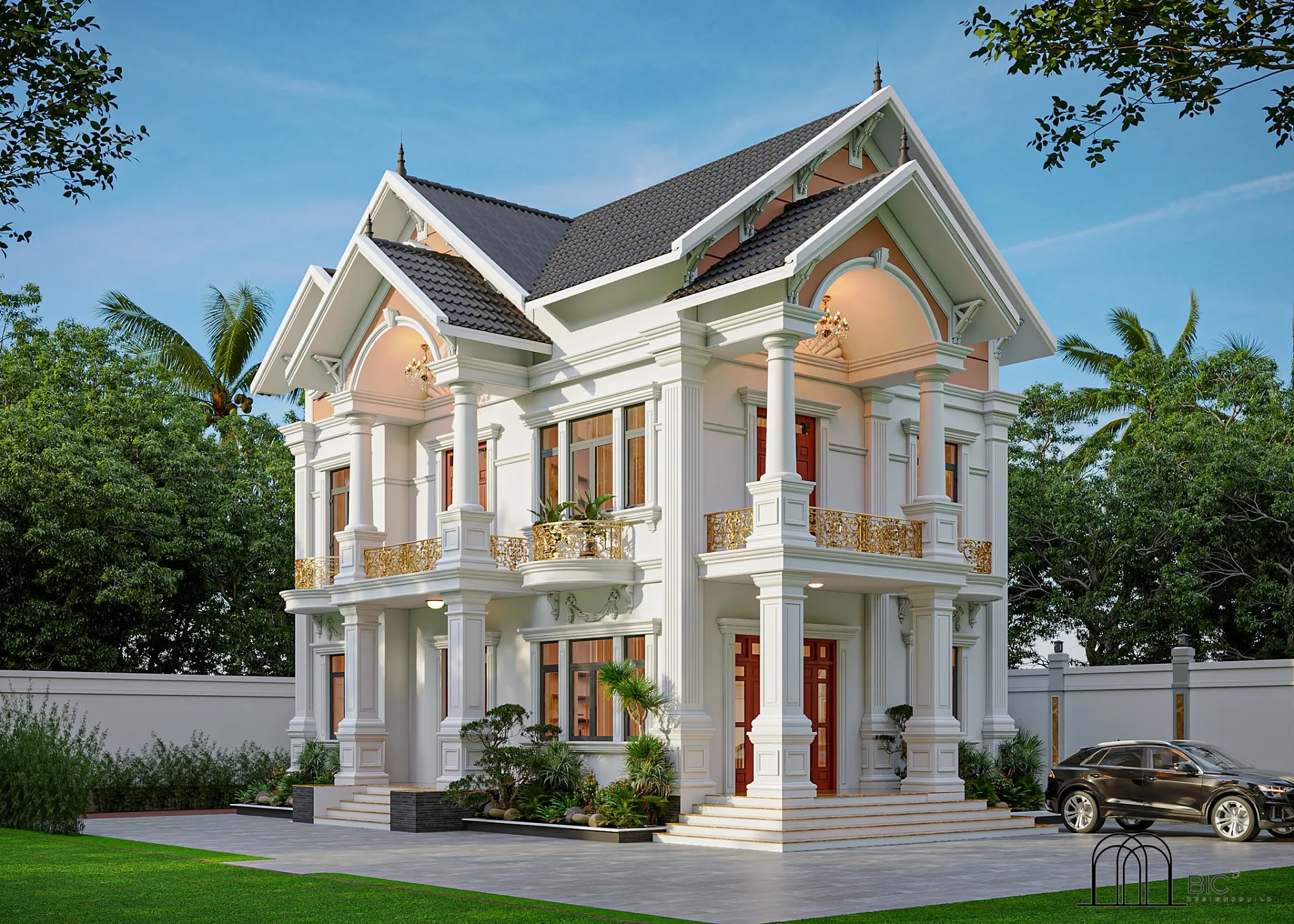 biệt thự 2 tầng 150m2 mái thái 1