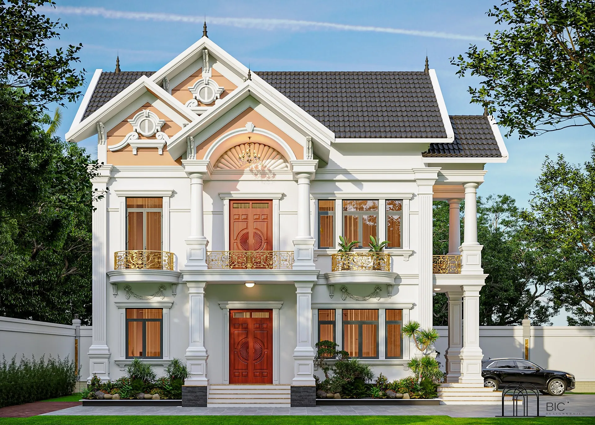 biệt thự 2 tầng 150m2 mái thái