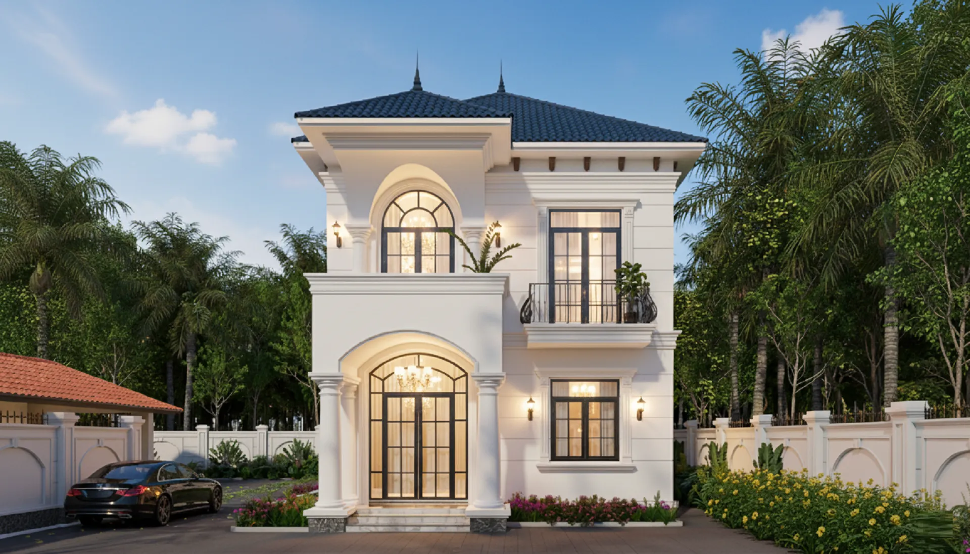 mẫu biệt thự 2 tầng 120m2 mái nhật 1