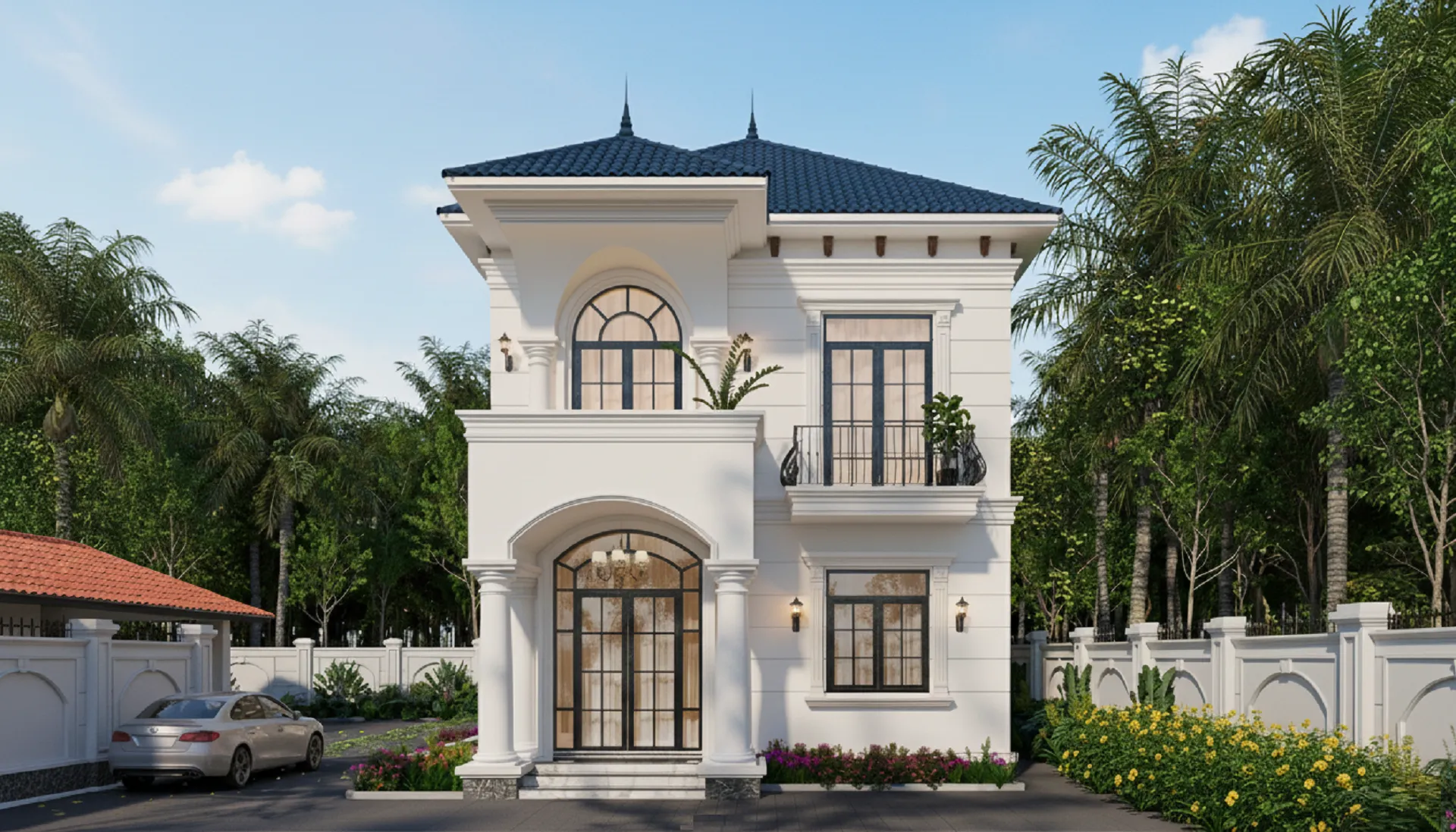 mẫu biệt thự 2 tầng 120m2 mái nhật