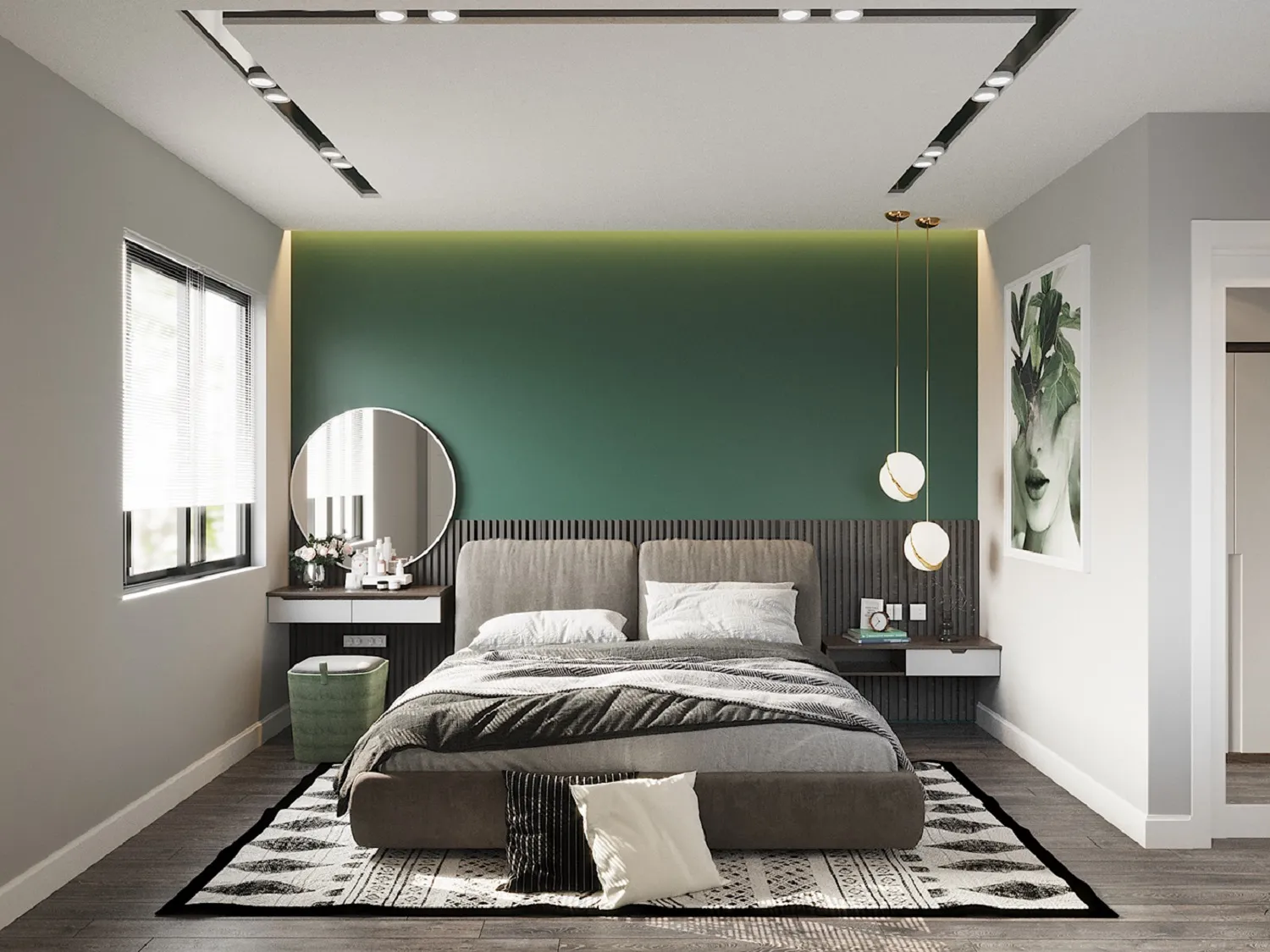 thiết kế phòng ngủ hợp với người mệnh mộc