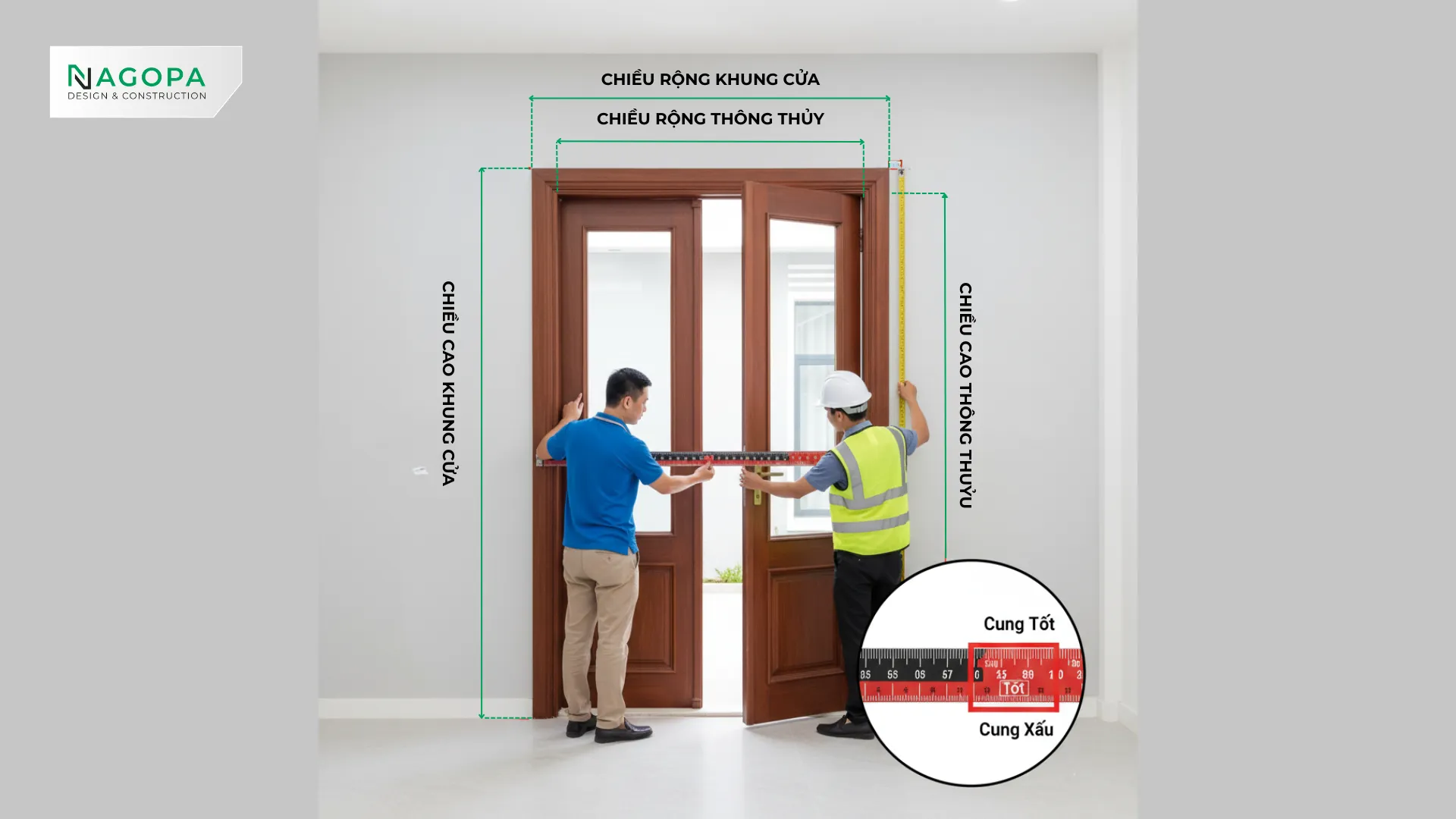 cách đo cửa chuẩn phong thủy bằng thước lỗ ban