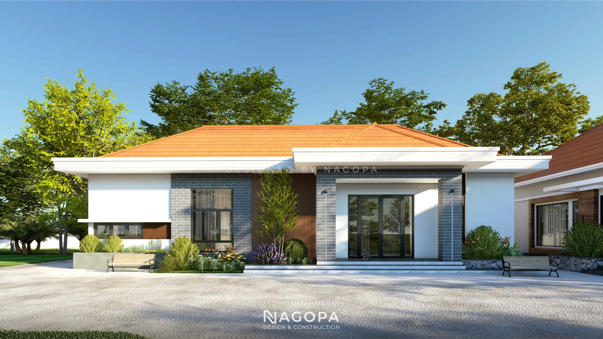 ẫu biệt thự 1 tầng mái nhật hiện đại và sang trọng có sân vườn - NAGOPA