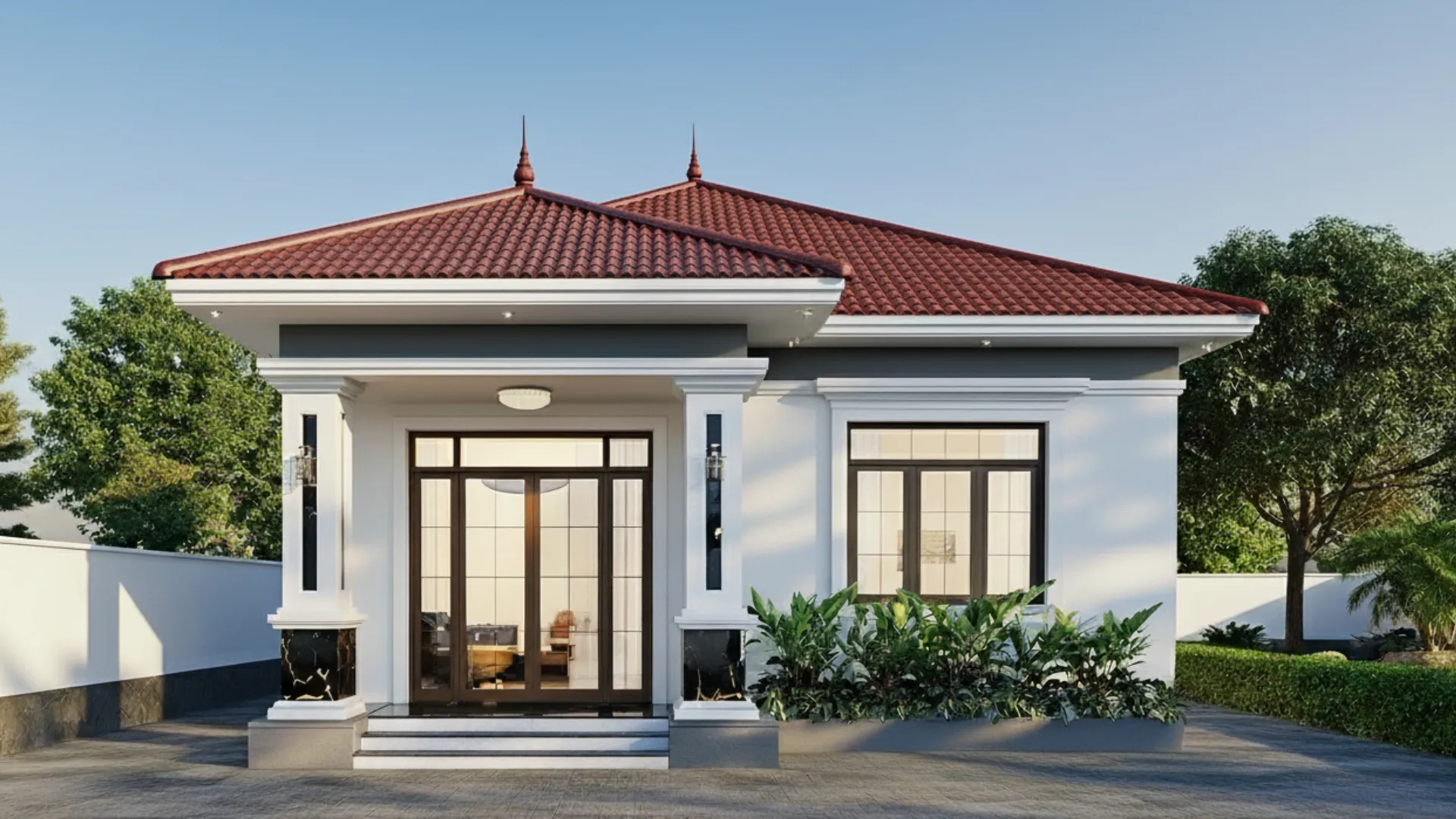 mẫu nhà cấp 4 mái nhật 150m2