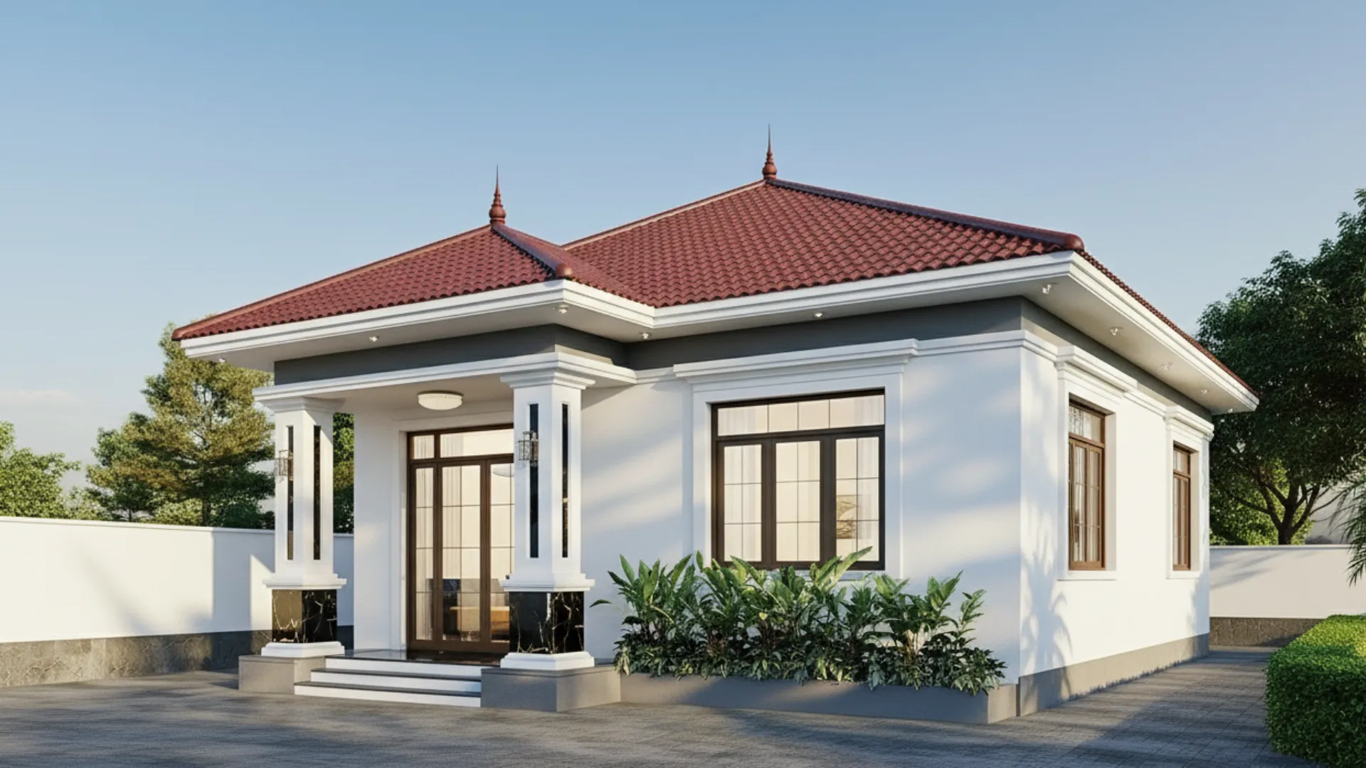 mẫu nhà cấp 4 mái nhật 150m2