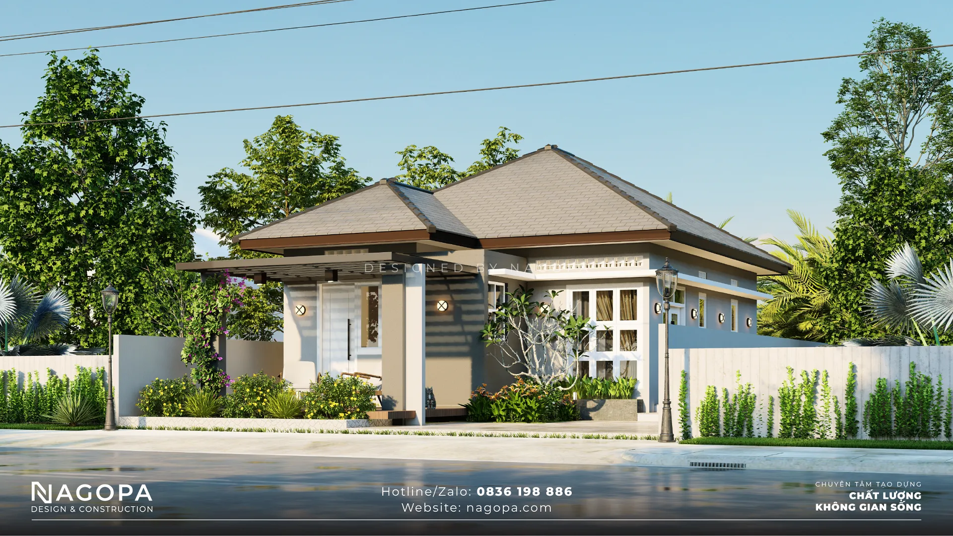 Mẫu nhà cấp 4 ngang 7m mái nhật xu hướng 1