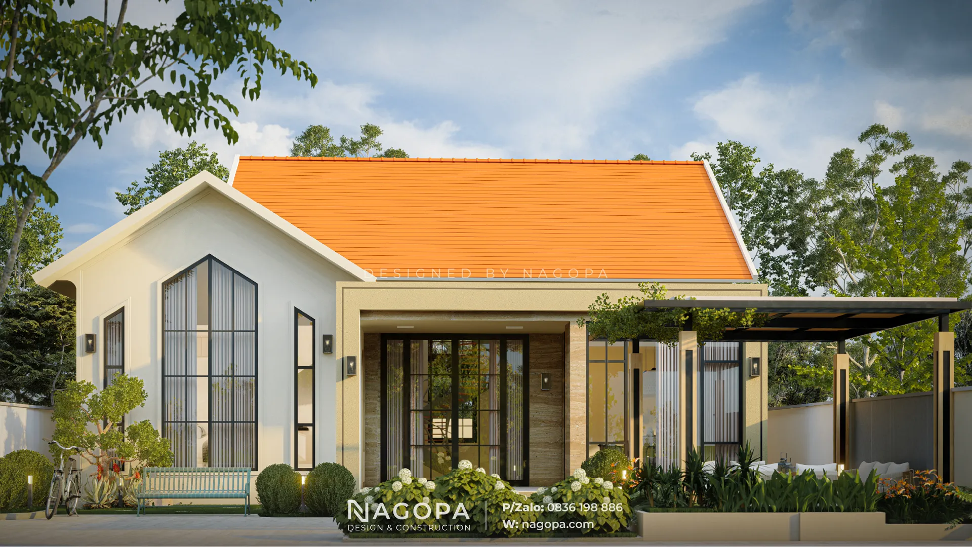 Sunrise Home - Tổ ấm hiện đại, mái dốc bình dị | GO2562