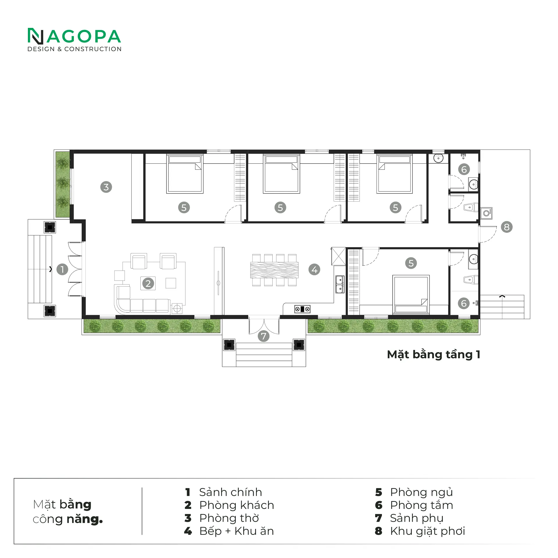 mặt bằng nhà 1 tầng mái nhật 4 phòng ngủ son's hosue bắc tân uyên