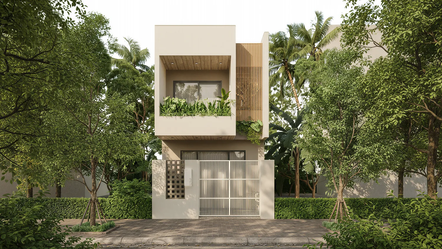 Mẫu thiết kế 5x12 2 tầng tối giản 3 phòng ngủ