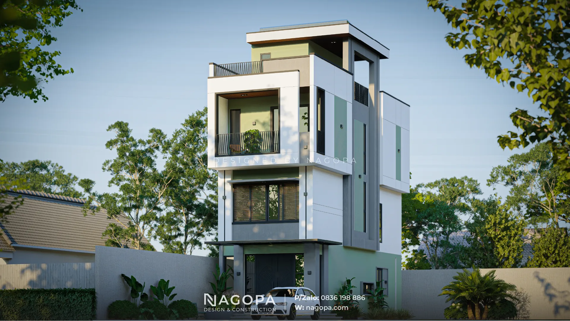 nhà phố hiện đại công trình tiêu biểu tại bình dương của NAGOPA