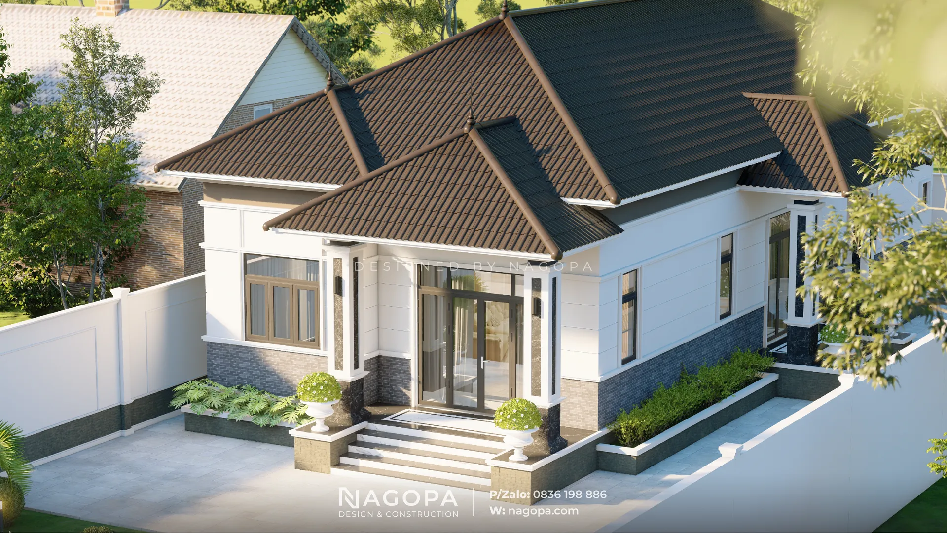 phối cảnh nhà 1 tầng mái nhật son's house bắc tân uyên nagopa