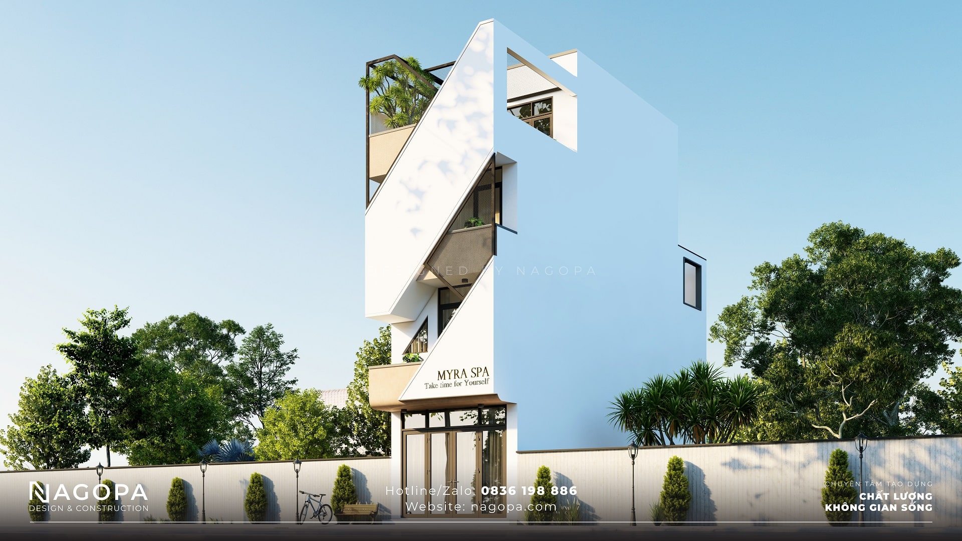 thiết kế nhà ống 4 tầng hiện đại vừa ở vừa kinh doanh nagopa