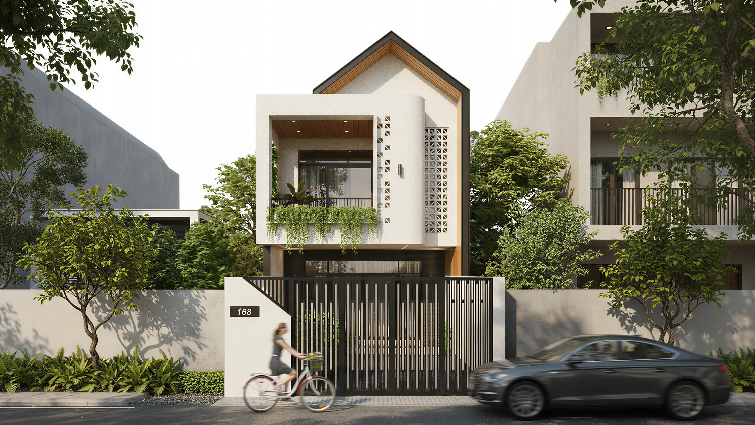 Nhà phố 2 tầng 5x15 công năng 2 phòng ngủ gia đình trẻ