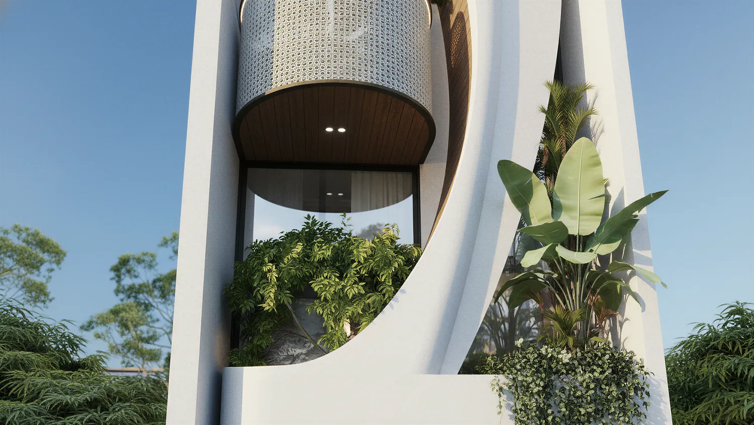 Điểm nhấn kiến trúc mặt tiền ấn tượng trong nhà phố