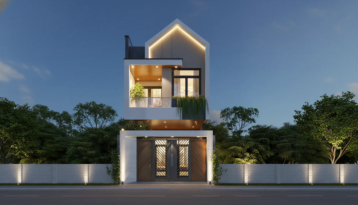 Nhà 1 trệt 1 lầu 3 phòng ngủ dưới 1 tỷ: Hiện đại mặt tiền mái chéo 1