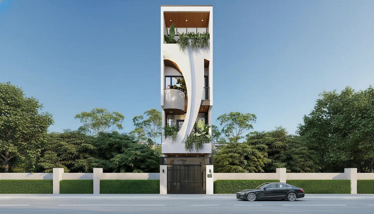 Nhà phố 4 tầng mặt tiền 5m vòm cong kết hợp kinh doanh