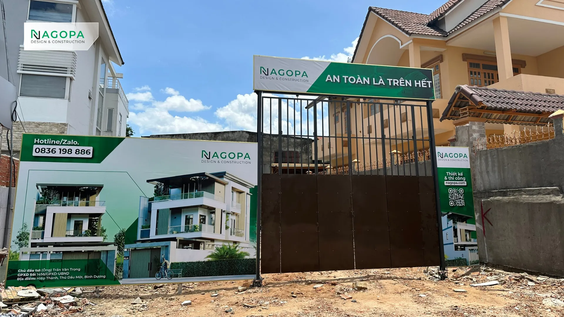 lắp dựng biển báo công trình