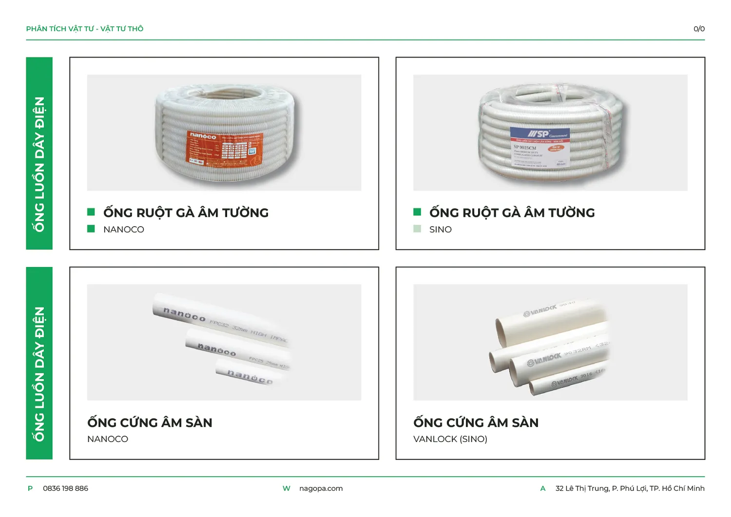 vật tư ống luồng dây điện