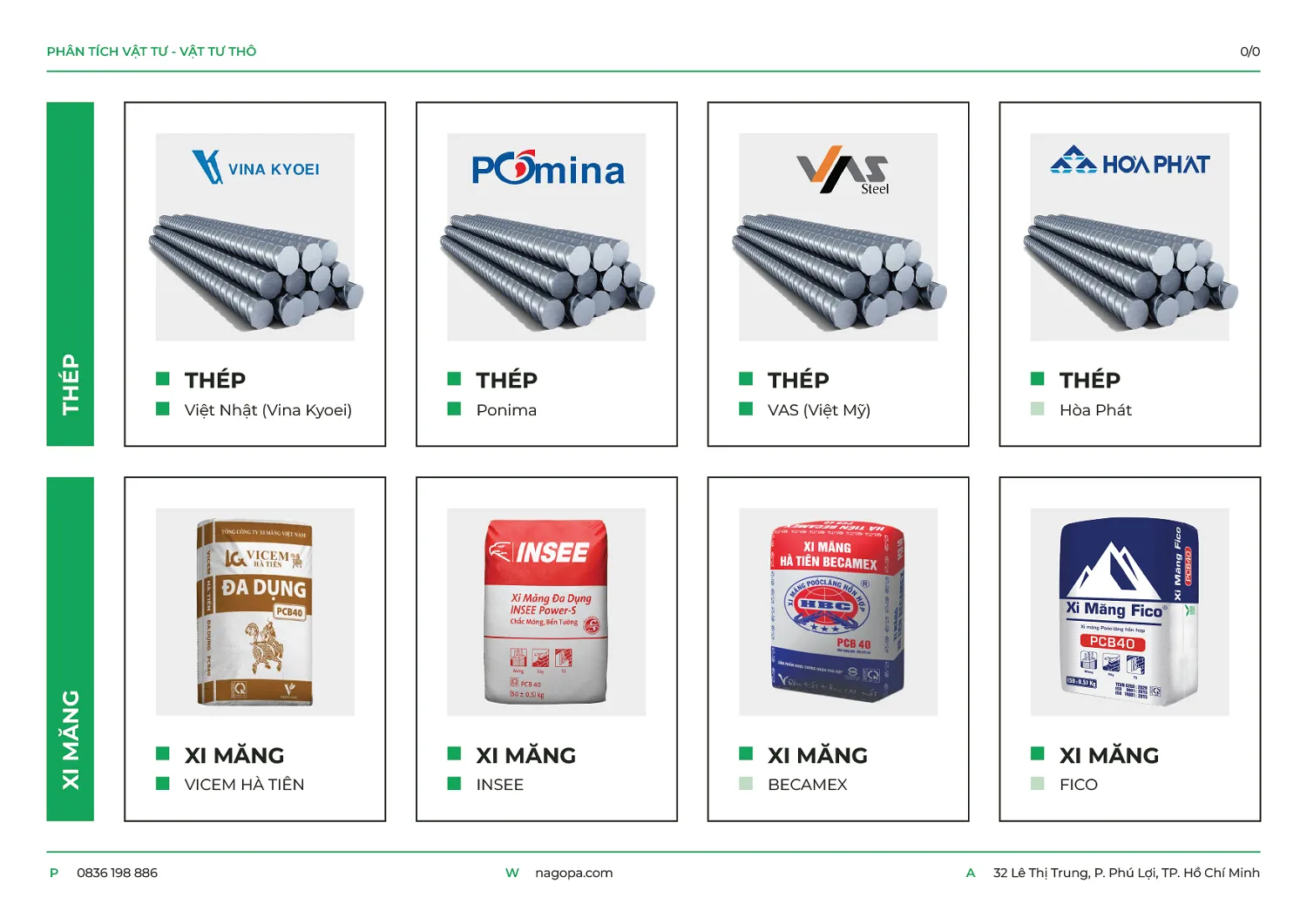 vật tư thép xi măng xây nhà