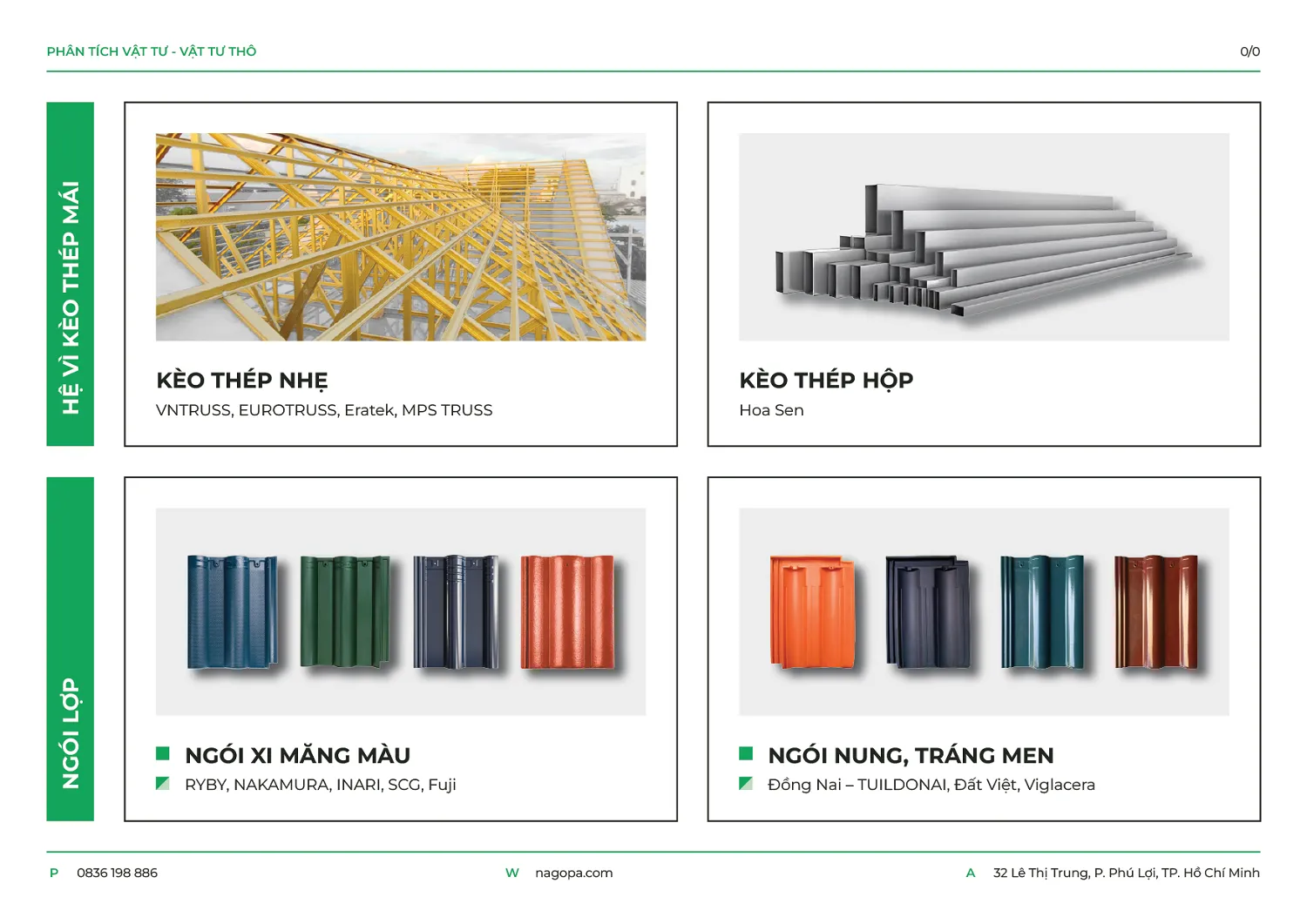 Vì kèo thép và ngói lợp mái