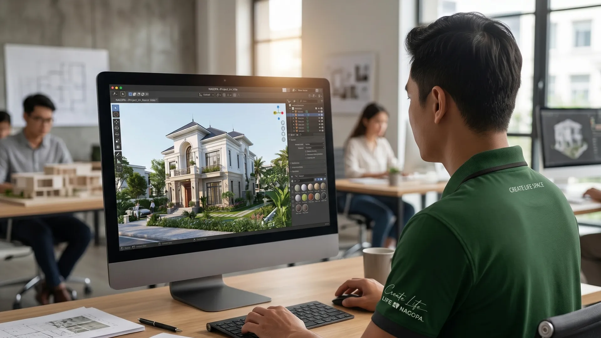 kiến trúc sư nagopa thiết kế phối cảnh 3d kiến trúc