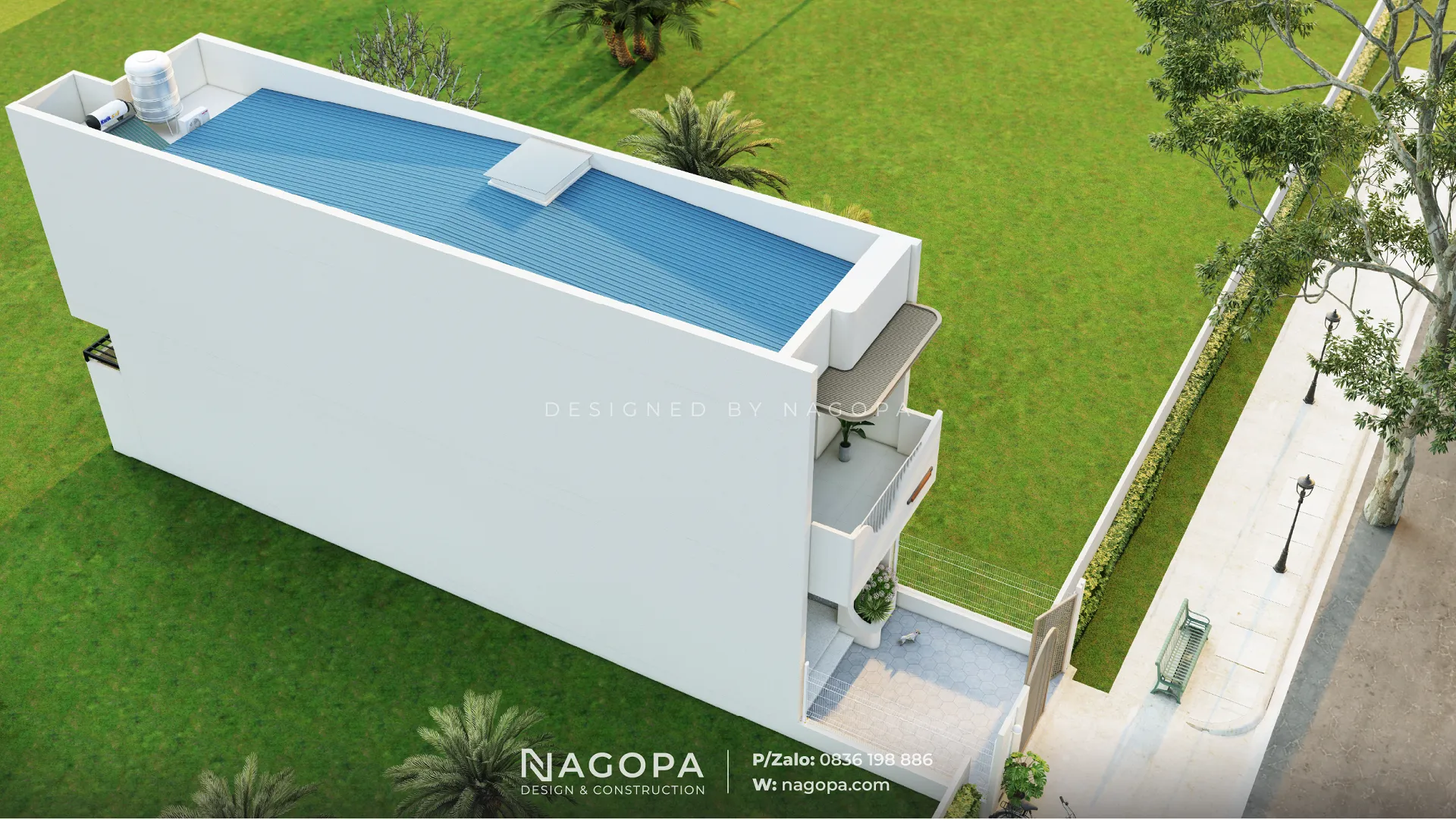 góc nhìn tổng quan flycam nhà ths house go2608