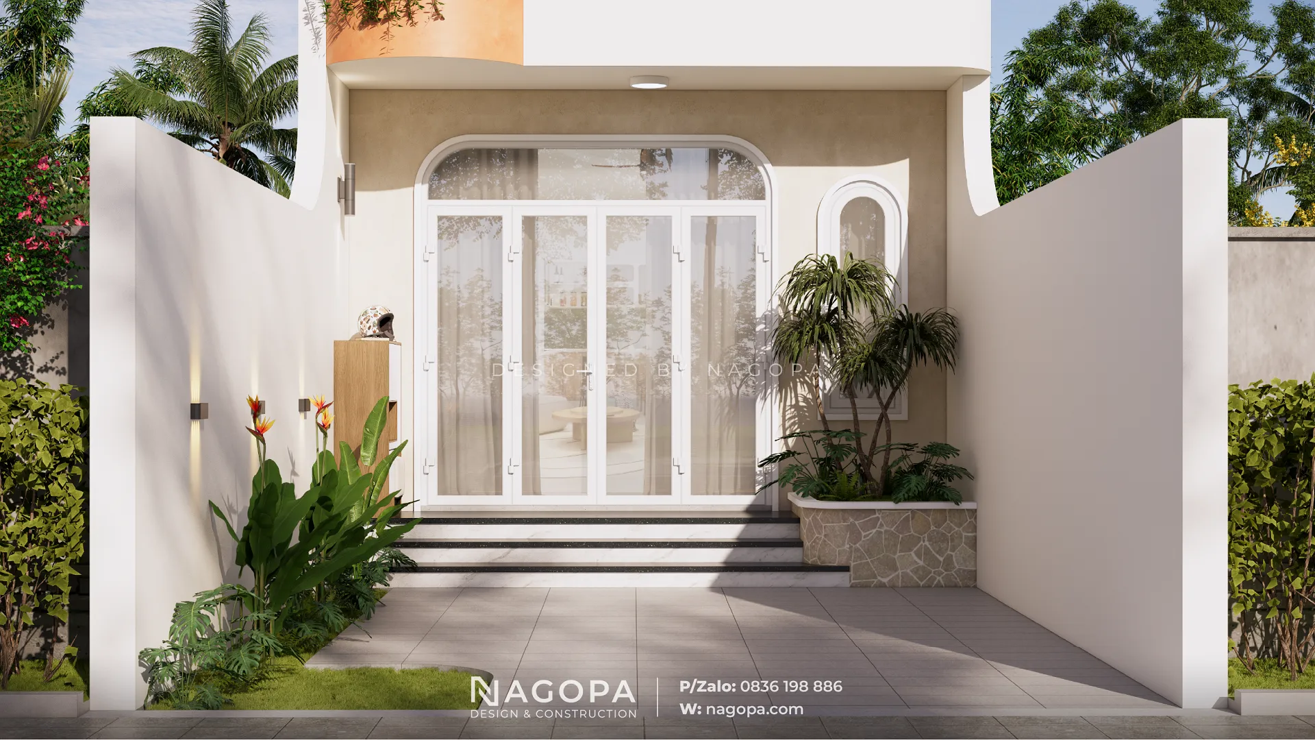 khoản sân trước và sảnh đón Vs House
