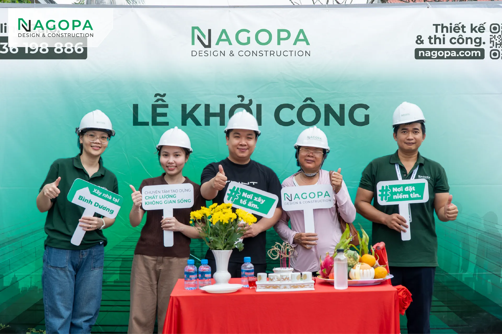 Đội ngũ NAGOPA đồng hành cùng gia chủ tại công trường Phường Bình Dương