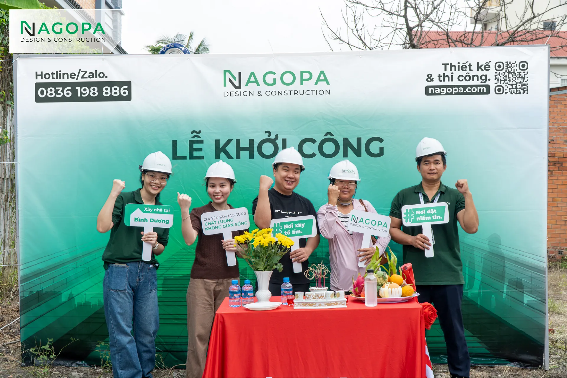 Đội ngũ NAGOPA đồng hành cùng gia chủ tại công trường Phường Bình Dương